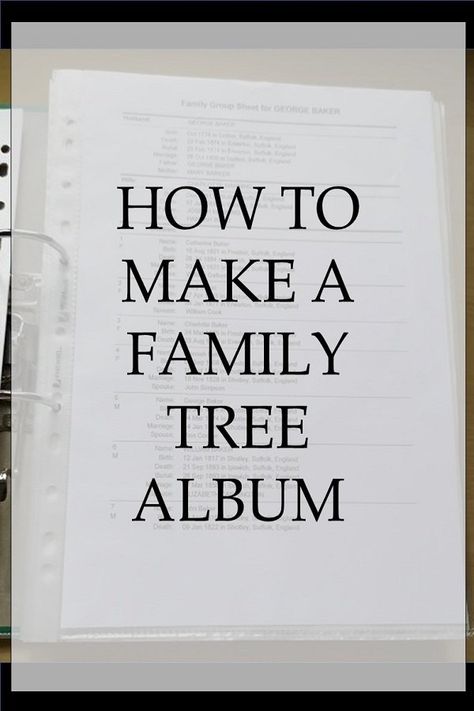 How To Make a Family Tree Album - Family Tree Resources How To Start A Family Tree, Family Ancestry Project, Family History Album Ideas, Family Genology Tree, Family Tree Photo Album Ideas, Family Tree Album Ideas, Creating A Family Tree, How To Make A Family Tree Book, Family History Scrapbook Ideas