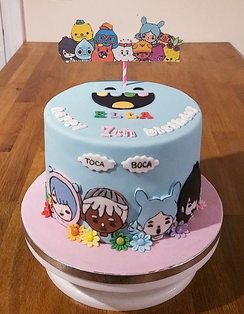 Toca World Cake, Recipes In Toca Boca, Recipes Toca Boca, Toca Boca Cake, Toca Life Birthday Party, Hello Kitty Cake, Animal Cake, Birthday Crafts, Toca Life