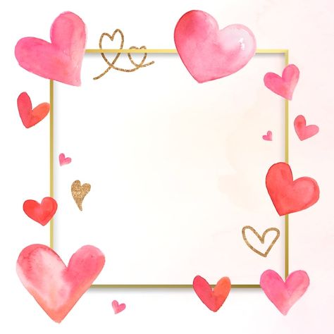 Ilustración de acuarela de frontera de s... | Free Vector #Freepik #freevector #corazon-acuarela #heart-frame #marco-corazones #fondo-corazones San Valentin Vector, Drawing Hands, Frame Floral, Art Tumblr, Love Frames, Valentines Day Background, Valentines Day Png, Heart Background, Character Sketches