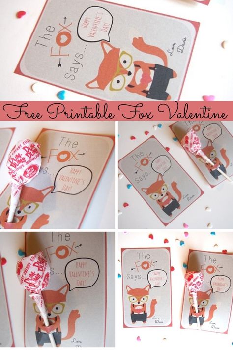 The Cutest Free Printable Fox Valentine Cards | GoGrowGo.com Fox Valentine Card, Valentine List, Fox Valentine, Fox Printable, Hate Valentines Day, Valentines Day History, Valentine History, Fox Party, Happy Hearts Day