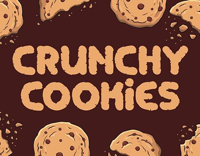 Cookie Font, Branding Stickers, Typography Fonts Alphabet, Cookie Display, Graphic Design Portfolio Inspiration, Font Creator, Story Books Illustrations, Crunchy Cookies, Story Books