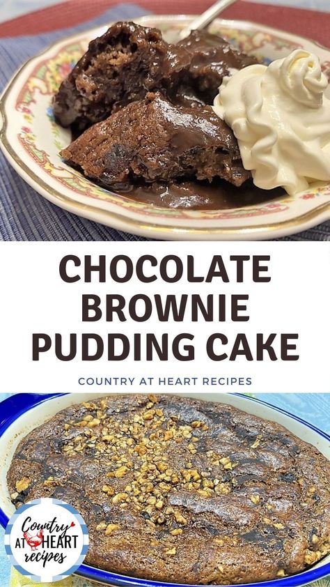 Brownie Pudding Cake, Chocolate Brownie Pudding, Easy Chocolate Pie Recipe, Boxed Brownie Recipes, Desserts Pudding, Brownie Cakes, Chocolate Pudding Desserts, Brownie Pudding, Cake Oven