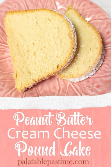 Peanut Butter Cream Cheese Pound Cake takes  nut butter to the Bundt cake  pan with the added richness of cream cheese. Peanut Butter Pound Cake Recipe, Peanut Butter Pound Cake, Cream Cheese Pound Cake Recipe, Peanut Butter Cream Cheese, Apple Oatmeal Cookies, Butter Pound Cake, Peanut Butter Cream, Cheese Pound Cake, Cream Cheese Desserts