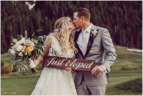 Wedding Picture Ideas Elope, We Eloped Pictures, Elopement Ideas Photos, Just Eloped Sign, Eloping Pictures Ideas, Eloping Pictures, Fall Elopement Ideas, Elope Photos, Elopement Picture Ideas