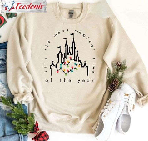 It's The Most Magical Time Of The Year Shirt, Disney Castle Christmas Sweatshirt Short Sleeve, Disney Gift Ideas For Adults Check more at https://teedenis.com/product/its-the-most-magical-time-of-the-year-shirt-disney-castle-christmas-sweatshirt-short-sleeve-disney-gift-ideas-for-adults/ Christmas Disney World Shirts, Disney Christmas Sweatshirts, Disney Castle Christmas, Disney Gift Ideas, Disney New Year, Gift Ideas For Adults, Castle Christmas, Disney Christmas Shirts, Disney 2024