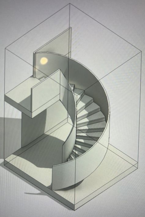 Under Spiral Stairs Ideas, Curved Plans Architecture, Stairs Round, Round Staircase, Stairs In The Middle Of The House, Round Staircase Design, Circular Staircase, Round Stairs Design, Staircase Design Ideas