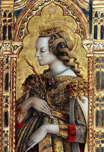 Carlo Crivelli, Saint Catherine Of Alexandria, Catherine Of Alexandria, Art Ancien, St Catherine, Italian Painters, Art Antique, Italian Artist, Italian Art