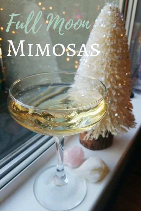 Full Moon Mimosas | The Witch of Lupine Hollow Mimosas Recipe, Moon Party Ideas, Moon Food, Moon Tea, Kitchen Witch Recipes, Waning Moon, Full Moon Party, Moon Party, Kitchen Witchery