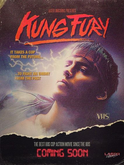 "Kung Fury" Kung Fu Master, Kung Fury, Old School Movies, Retro Scifi, Hong Kong Cinema, 80s Stuff, Movies Posters, Weird Science, How To Make Comics