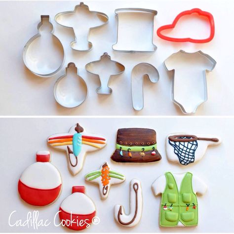 Fishing by Cadillac Cookies Fishing Cookies, Camping Cookies, Fish Cookies, Cookie Business, Cookie Tutorials, Summer Cookies, Sugar Cookie Designs, Pretty Cookies, Fancy Cookies