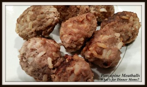 Porcupine Meatballs with Gravy – What's for Dinner Moms? Meatballs With Gravy, Porcupine Meatballs, Savory Meatballs, Meatballs And Gravy, Meatballs And Rice, Cream Gravy, Brown Gravy, What's For Dinner, Mushroom Soup