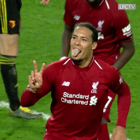 Virgil Van Dijk Celebration, Tongue Out, Liverpool Football Club Players, Lol Gif, Liverpool Champions, Liverpool Wallpapers, Cool Nike Wallpapers, Virgil Van Dijk, Liverpool Players