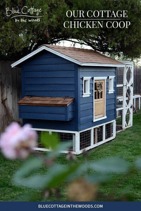 Chicken Cottage, Urban Chicken Farming, Mobile Chicken Coop, Cute Chicken Coops, Chicken Coop Garden, Chicken Barn, Backyard Chicken Coop Plans, Blue Chicken, Chicken Feeders