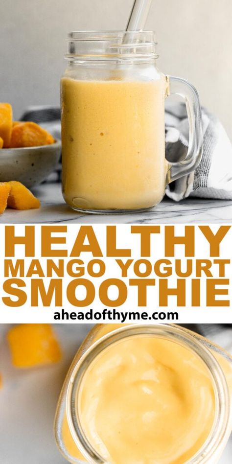 Low Calorie Mango Smoothie, Mango Greek Yogurt Smoothie, Greek Yogurt Smoothie Recipes Healthy, Mango Smoothie Recipe Healthy, Healthy Mango Smoothie Recipes, Yogurt Smoothies Healthy, Healthy Mango Smoothie, Mango Yogurt Smoothie, Chia Oatmeal