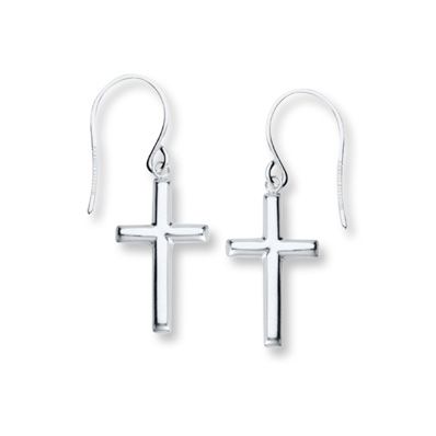 Cross Earrings 14K White Gold - 393045000 - Kay Beautiful Symbols, Jewelry Education, Jewelry Advice, Kay Jewelers, Cross Earrings, Lovely Earrings, Accessories Jewelry Earrings, Rings Necklaces, Jewelry Companies