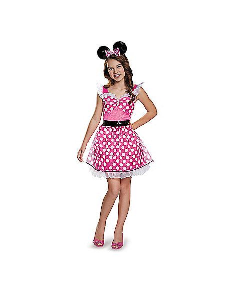 Tween Pink Minnie Mouse Costume - Disney - Spirithalloween.com Teen Costumes For Halloween, Pink Minnie Mouse Costume, Teen Halloween Costumes, Pink Minnie Mouse Dress, Teen Costumes, Halloween Costumes 2016, Foral Dress, Tinkerbell Costume