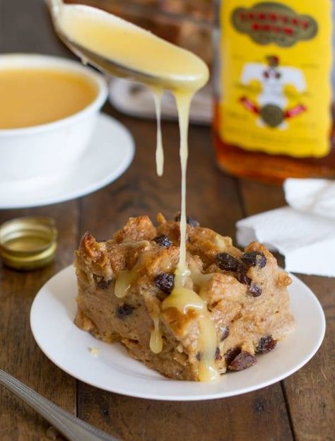 Bread Pudding with Hot Butter Rum Sauce Recipe - Pinch of Yum Hot Butter Rum, Irish Bread Pudding, Butter Rum Sauce, Rum Sauce, Irish Bread, Butter Rum, Pinch Of Yum, Bread Pudding Recipe, Oatmeal Raisin Cookies