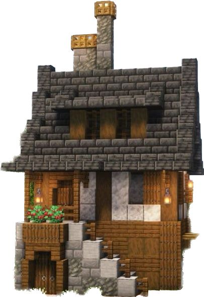 Dutch Minecraft House, Mc House Blueprints, Small Rustic Minecraft House, Leather Worker House Minecraft, Medevil Houses Minecraft, Spruce Village Minecraft Ideas, Minecraft Shanty Town, Deepslate Minecraft Buildings, Music Shop Minecraft