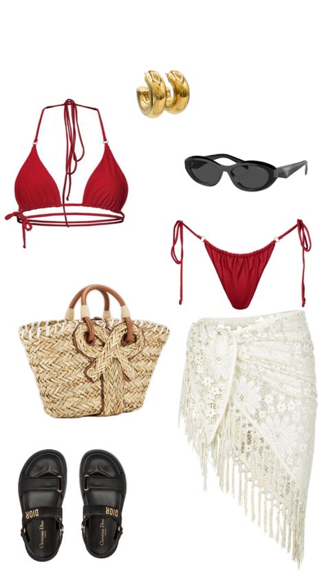 Red bikini, beach outfit Bathing Suits, Red