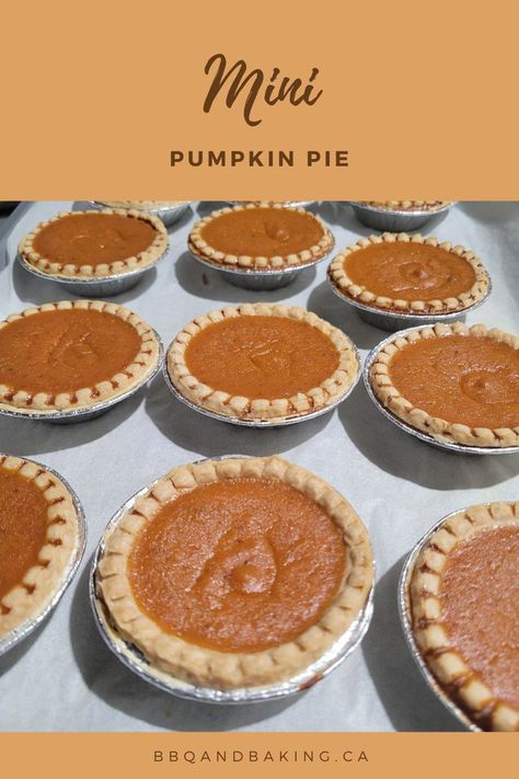 nine mini pumpkin pies Hand Held Pumpkin Pies, Homemade Mini Pumpkin Pies, Pumpkin Pie Tarts Mini, Easy Mini Pumpkin Pies, Mini Pies For Wedding, Small Pumpkin Pie, Individual Pumpkin Pies, Mini Pies Easy, Mini Pumpkin Pie Recipe