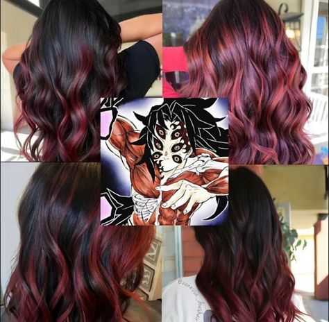 Anime Inspired Hair Color, Kny Hair, Hair Dye Trends, Long To Short Haircut, Hair Styles For Girls, Anime Hair Color, Hairstyles Simple, Colored Hair Tips, Peekaboo Hair