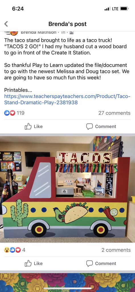 Western Dramatic Play Preschool, Taco Truck Dramatic Play, Taco Dramatic Play, Food Truck Dramatic Play, Taco Shop, Restaurant Themes, Dramatic Play Preschool, Taco Stand, Taco Truck