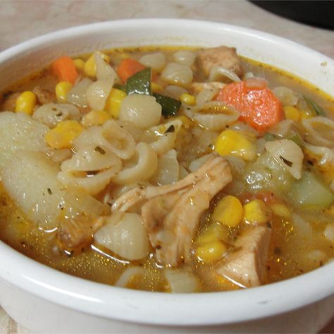 Quick Country Cupboard Soup Chicken Soup Recipes Rice, Posole Recipe Chicken, Chicken Pozole Recipe, Posole Recipe, Country Cupboard, Quick Soup, Chicken Rice Recipes, Vegetable Soup Recipes, Chowder Recipes