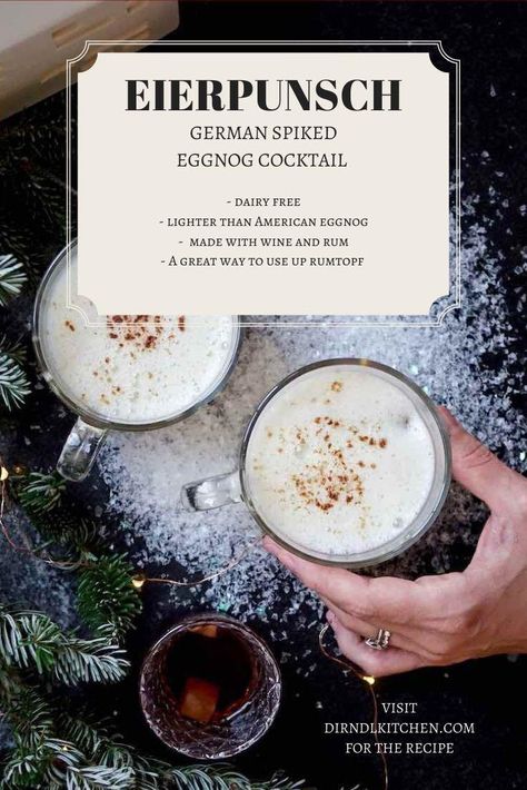 Eierpunsch: German Spiked Eggnog Cocktail Spiked Egg Nog, Eggnog Recipe Spiked, Eggnog Cocktail, Christmas Eggnog, Spiked Eggnog, Hot Cocktails, Popular Cocktails, Austrian Recipes, Eggnog Recipe