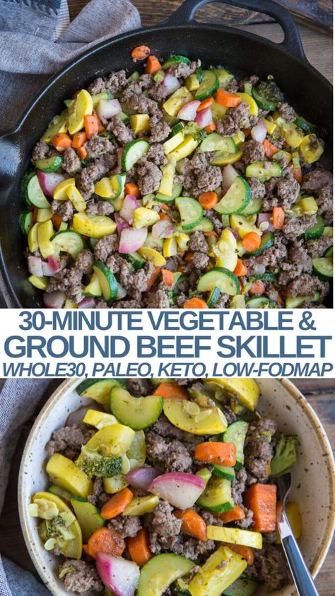 Ground Beef Skillet, Fodmap Recipes Dinner, Beef Skillet, Low Fodmap Recipes Dinner, Ground Beef Recipes Healthy, Ground Beef Dishes, Recipes With Ground Beef, Resep Diet, Dinner With Ground Beef