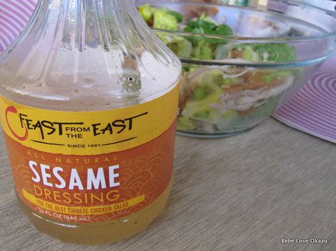 Copycat recipe for Feast from the East sesame dressing. Sesame Dressing Chicken, Feast From The East Sesame Dressing Copycat, Dressing Bebe, Chinese Chicken Salad Dressing, Sesame Dressing Recipe, Chicken Salad Dressing, Costco Rotisserie Chicken, Chinese Chicken Salad, Salad Dressing Recipe