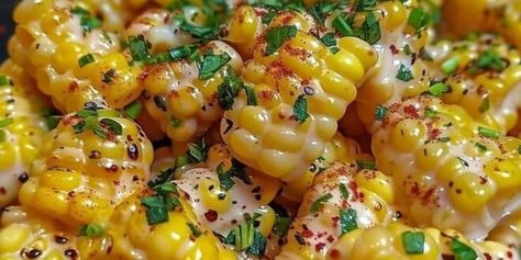 Honey Butter Skillet Corn Corn Bites Recipe, Honey Butter Corn, Corn Skillet, Honey Butter Skillet Corn, Cheese Corn Casserole, Tzatziki Chicken, Cream Cheese Corn, Butter Corn, Skillet Corn