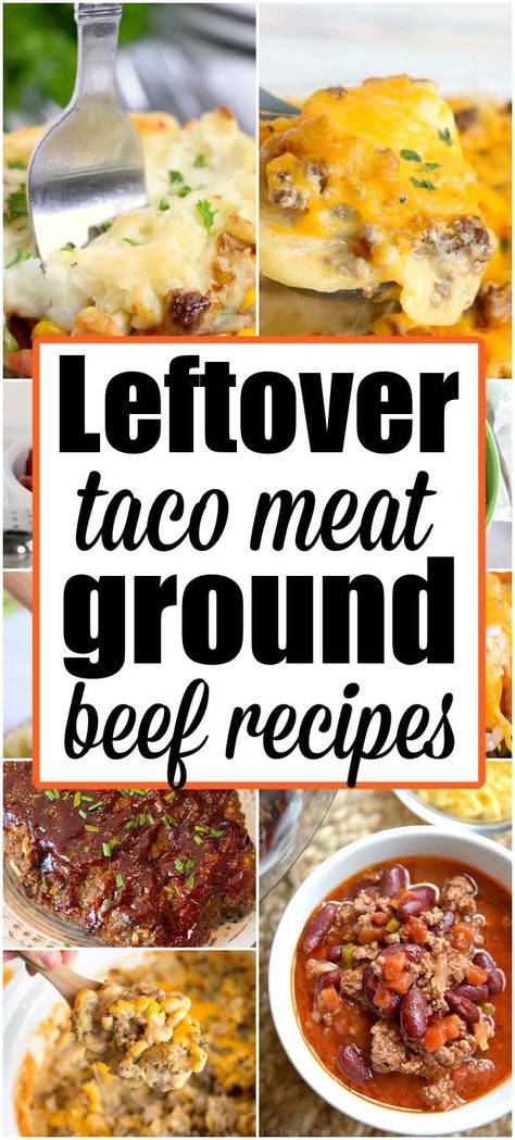 22+ leftover taco meat recipes for the day after. Use your leftover ground beef in another meal the next day for another meal and save money. Meals With Leftover Taco Meat, Leftover Taco Meat Recipes Healthy, Meals With Taco Meat, Recipes Using Taco Meat, Leftover Taco Meat Ideas, Using Leftover Taco Meat, Recipes With Taco Meat, Taco Meat Recipes Leftover, Leftover Taco Meat Recipes