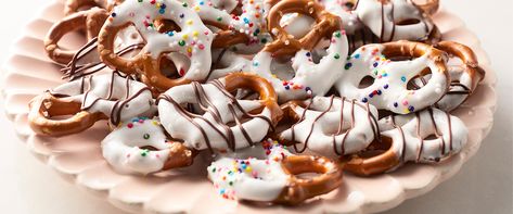 Yogurt Dipped Pretzels | FAGE Yogurt Greek Yogurt Covered Pretzels, Yogurt Dipped Pretzels, Fage Yogurt, Yogurt Pretzels, Yogurt Covered Pretzels, Dipped Pretzels, Party Sweets, Pretzel Dip, Healthy Yogurt