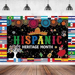 Large 71" X 43" Hispanic Heritage Month Decorations, Hispanic Heritage Month Banner, Hispanic Heritage Month Bulletin Board Banner for Outside Inside Photo Banner tineit Spanish Party Decorations, Latin Heritage Month, Spanish Heritage Month, Hispanic Heritage Month Bulletin Board, Spanish Heritage, Country Party, Spanish Speaking, Spanish Speaking Countries, Welcome Banner