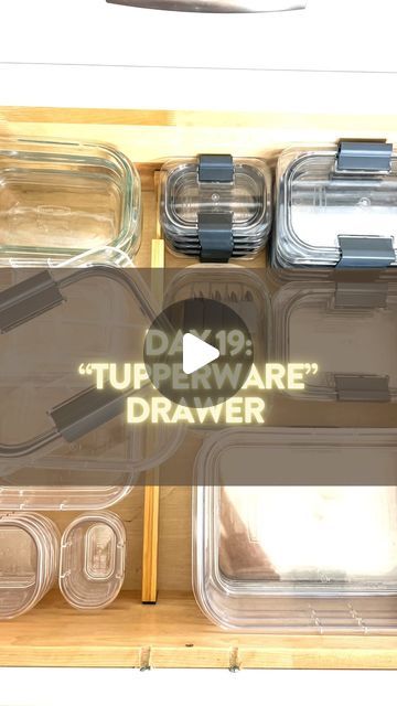 Tupperware Storage Drawer, Kitchen Tupperware Organization, Organize Tupperware Cabinet, Storing Tupperware Ideas, Containers Organization Ideas, Tupperware Organization, Organize Plastic Containers, Rubbermaid Brilliance, Tupperware Organizing