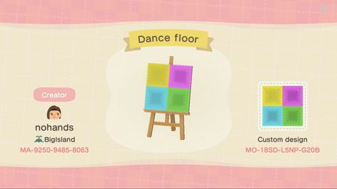 Dance Floor Animal Crossing, Acnh Dance Floor Design, Acnh Dance Floor, Neighborhood Ideas, Disco Floor, Ac Codes, Ac Ideas, Coral Island, Acnh Inspiration