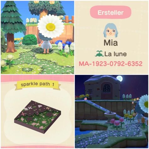 Animal Crossing Fairycore Designs, Green Path Animal Crossing, Animal Crossing Sparkle Path, Animal Crossing Fairy Path Code, Animal Crossing Green Path, Acnh Sparkle Design, Fairycore Animal Crossing Paths, Fairy Path Animal Crossing, Acnh Sparkle Path