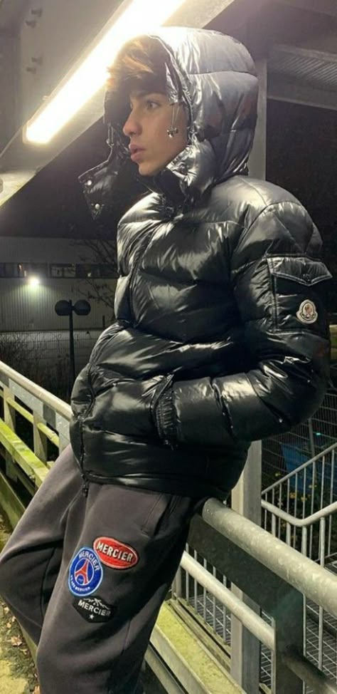 Puffer Jacket Outfit Men, Bubble Jacket Men, Bad Boy Style, Drip Fits, Boys Puffer Jacket, Puffer Jacket Outfit, Drippy Outfit, Boys Fits, Drip Outfit Men