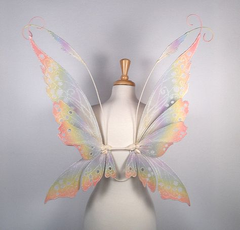 Rainbow Fairy Wings, Dark Fairy Costume, Diy Fairy Wings, Rainbow Fairy, Gossamer Wings, Rainbow Fairies, Fairy Clothes, Fairy Aesthetic, Wings Costume