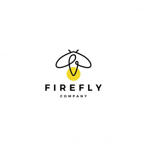 Firefly logo vector icon illustration de... | Premium Vector #Freepik #vector #background #logo #design #icon Firefly Logo Design, Firefly Illustration, Firefly Design, Firefly Logo, Cow Logo, Holographic Background, Page Layout Design, Vector Icons Illustration, Website Logo