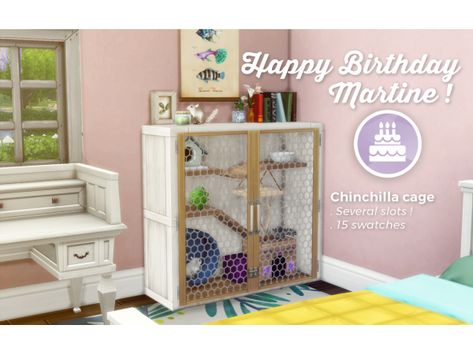 Martinessimblr Bday 2017 - The Sims 4 Download - SimsFinds.com Mods Sims 4, Sims Pets, Chinchilla Cage, Die Sims 4, The Sims 4 Packs, Sims 4 Game Mods, Sims 4 Expansions, Sims Games, Sims House Design