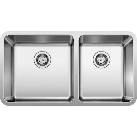 BLANCO Formera Undermount 33-in x 18-in Stainless Steel Double Offset Bowl Kitchen Sink in the Kitchen Sinks department at Lowes.com Sink Top View, Kitchen Top View, Blanco Kitchen Sinks, Double Bowl Undermount Kitchen Sink, Double Basin Kitchen Sink, Kitchen Chores, Kitchen Top, Under Sink Storage, Double Bowl Kitchen Sink