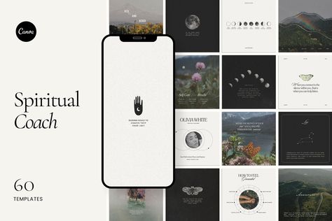 Spiritual Coach Canva Templates | Behance Spiritual Background, Canva Social Media Templates, Spiritual Logo, Canva Social Media, Divine Healing, Spiritual Coach, Spiritual Symbols, Thought Provoking Quotes, Ebook Template