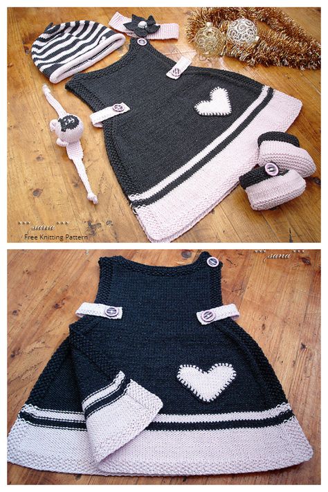 Free Knitting Pattern For Dolls Clothes, Knitted Baby Dresses Free Patterns, Knitted Romper Pattern Free, Baby Girl Knitting Patterns Free, Baby Knitting Patterns Free Newborn Easy, Toddler Knit Dress, Knit Dress Pattern Free, Baby Knitting Patterns Free Newborn, Baby Dress Pattern Free