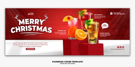 Christmas facebook cover for restaurant ... | Premium Psd #Freepik #psd Christmas Facebook Cover, Black Friday Banner, Black Friday Sale Banner, Food Template, Facebook Cover Design, Restaurant Flyer, Instagram Banner, Facebook Cover Template, New Year Banner