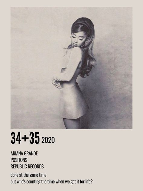 34 35 Ariana Grande, Ariana Polaroid, Ariana Grande 34 35, Polaroid Album, Aesthetic Polaroid, Polaroid Posters, Ariana Grande Songs, Music Poster Ideas, Film Posters Minimalist