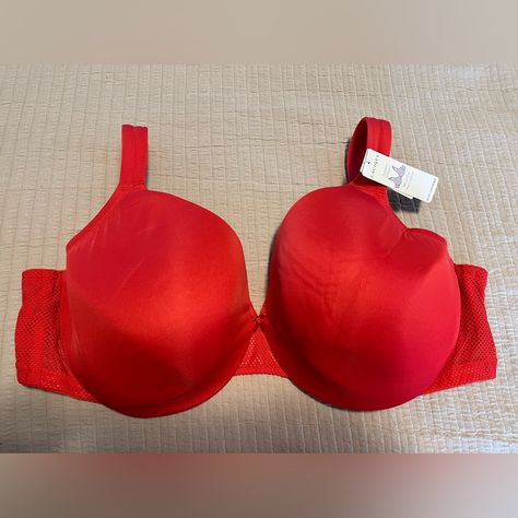 Lane Bryant Red Cacique Lightly Lined Full Coverage Underwire Bra 42ddd, Wide Padded Straps, Mesh Breathable Sides And Back, Nwt Underwire Bra, Lane Bryant, Mesh, Bra, Red, Women Shopping, Color