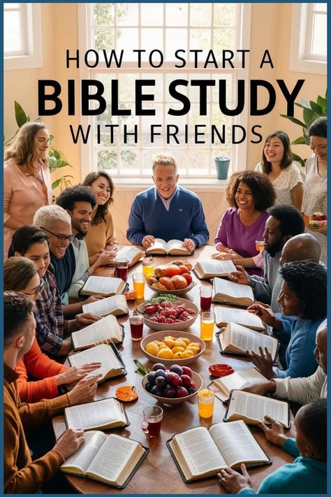 Group of diverse people smiling, seated around a table with open Bibles and snacks, studying together. Bible Study With Friends, Starting A Bible Study, Growing Spiritually, Build Friendships, Group Dynamics, Bible Study Tips, Bible Study Group, Bible Study Lessons, Friends Group