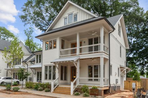 Double Front Porch, Stacked Porches, Architecture Styles, House Architecture Styles, Cottage Farm, Cottage Ideas, Front Porches, House Architecture, City Design