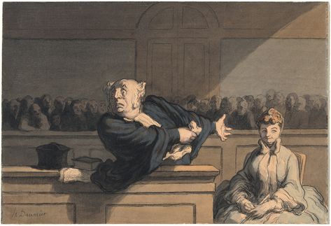 In an afterword to The Journalist and the Murderer (1990), I wrote about Jeffrey Masson’s lawsuit, taking a very high tone. I put myself above the fray; I looked at things from a glacial distance. My aim wasn’t to persuade anyone of my innocence. It was to show off what a good writer I was. Reading the piece now, I am full of admiration for its irony and detachment—and appalled by the stupidity of the approach. Courtroom Sketch, Lawyer Humor, Honore Daumier, Vintage Drawing, National Gallery Of Art, Vintage Painting, Photographic Prints, Defense, Giclee Print